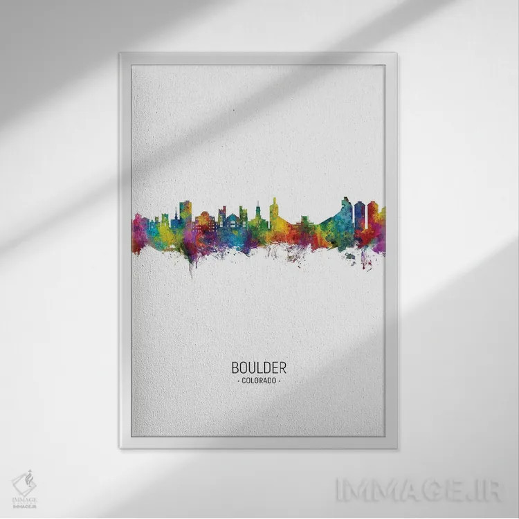تابلو دکوراتیو منظره پرتره بولدر، کلرادو اثر مایکل تامپست - نمای قابدار سفید