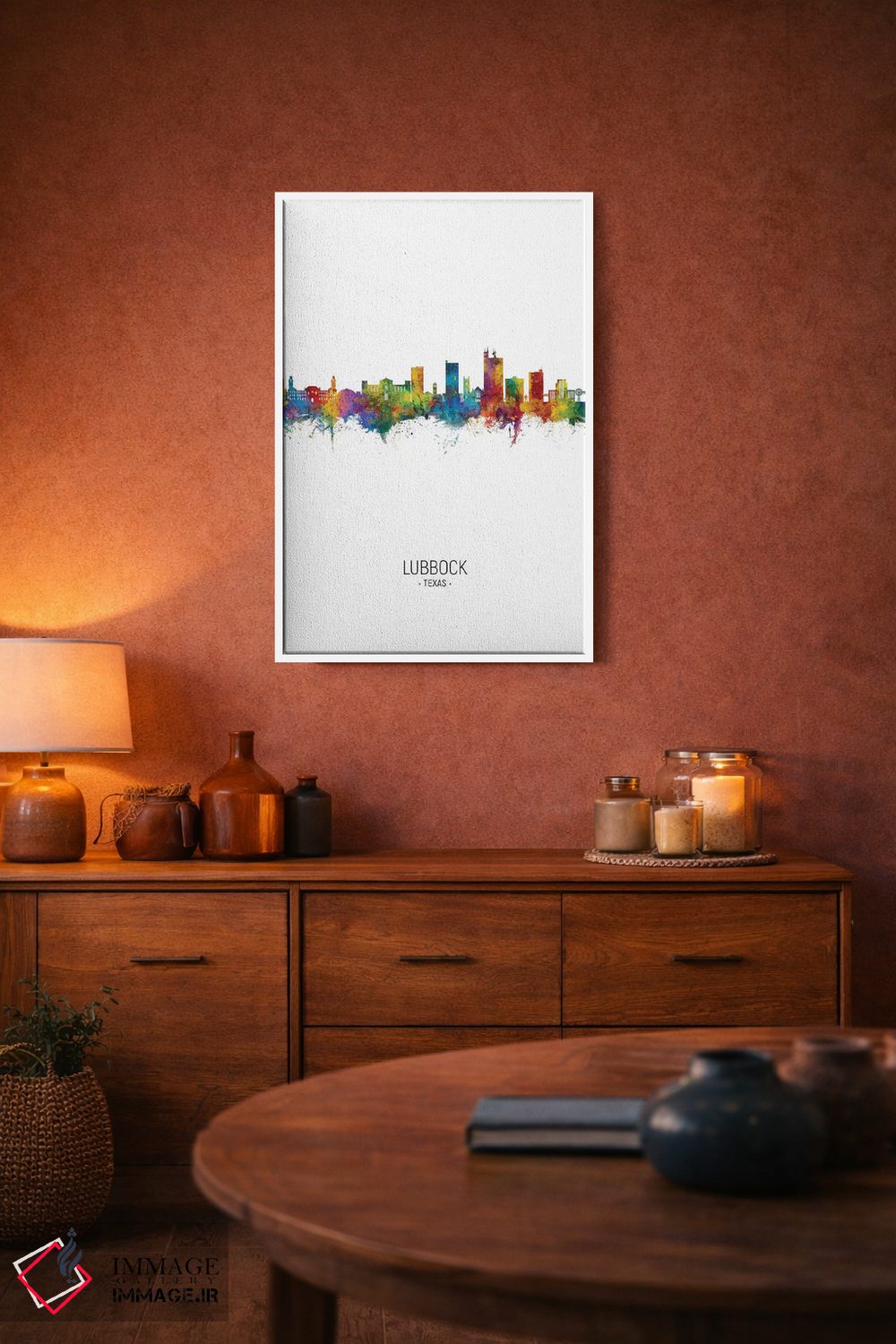 تابلو دکوراتیو منظره پرتره لوبوک، تگزاس اثر مایکل تامپست - D4W