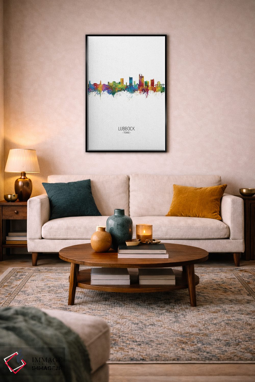 تابلو دکوراتیو منظره پرتره لوبوک، تگزاس اثر مایکل تامپست - D5B