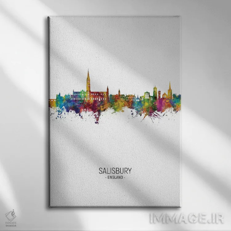 تابلو دکوراتیو نمای عمودی خط افق سالزبری، انگلستان اثر مایکل تامپست - نمای روبهرو روی دیوار