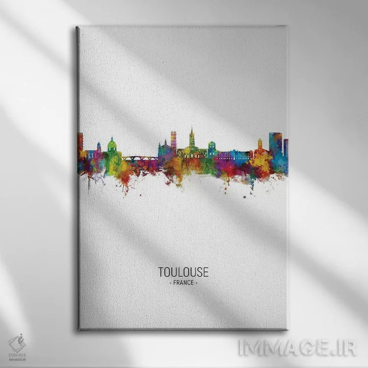 تابلو دکوراتیو نمای عمودی خط افق تولوز، فرانسه اثر مایکل تامپست - نمای روبهرو روی دیوار