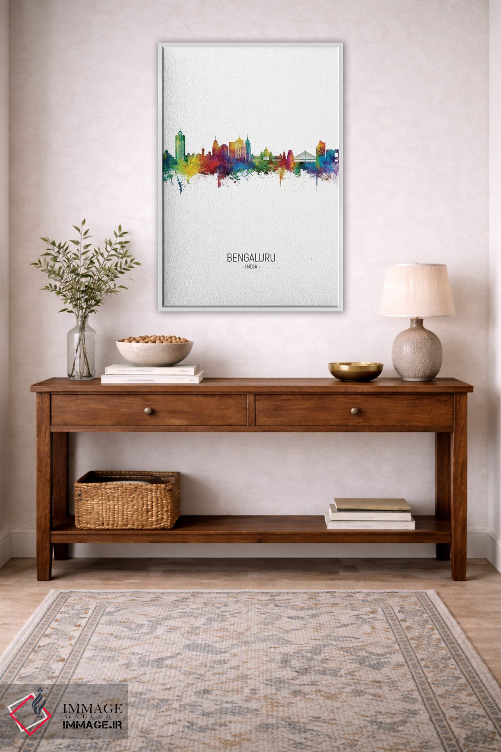 تابلو دکوراتیو نمای عمودی خط افق بنگلور، هند اثر مایکل تامپست - D3W