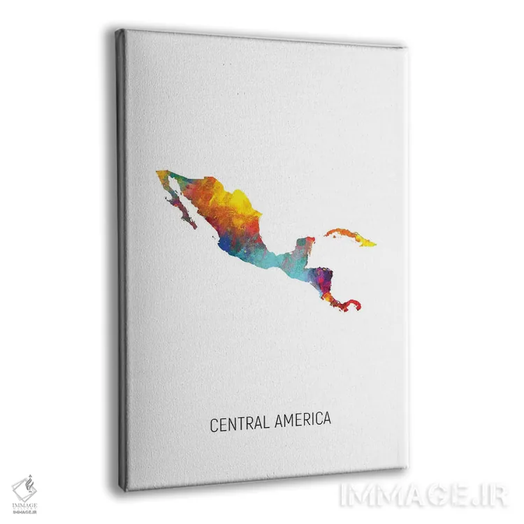 تابلو دکوراتیو نقشه آمریکای مرکزی اثر مایکل تامپست - نمای پرسپکتیو محصول