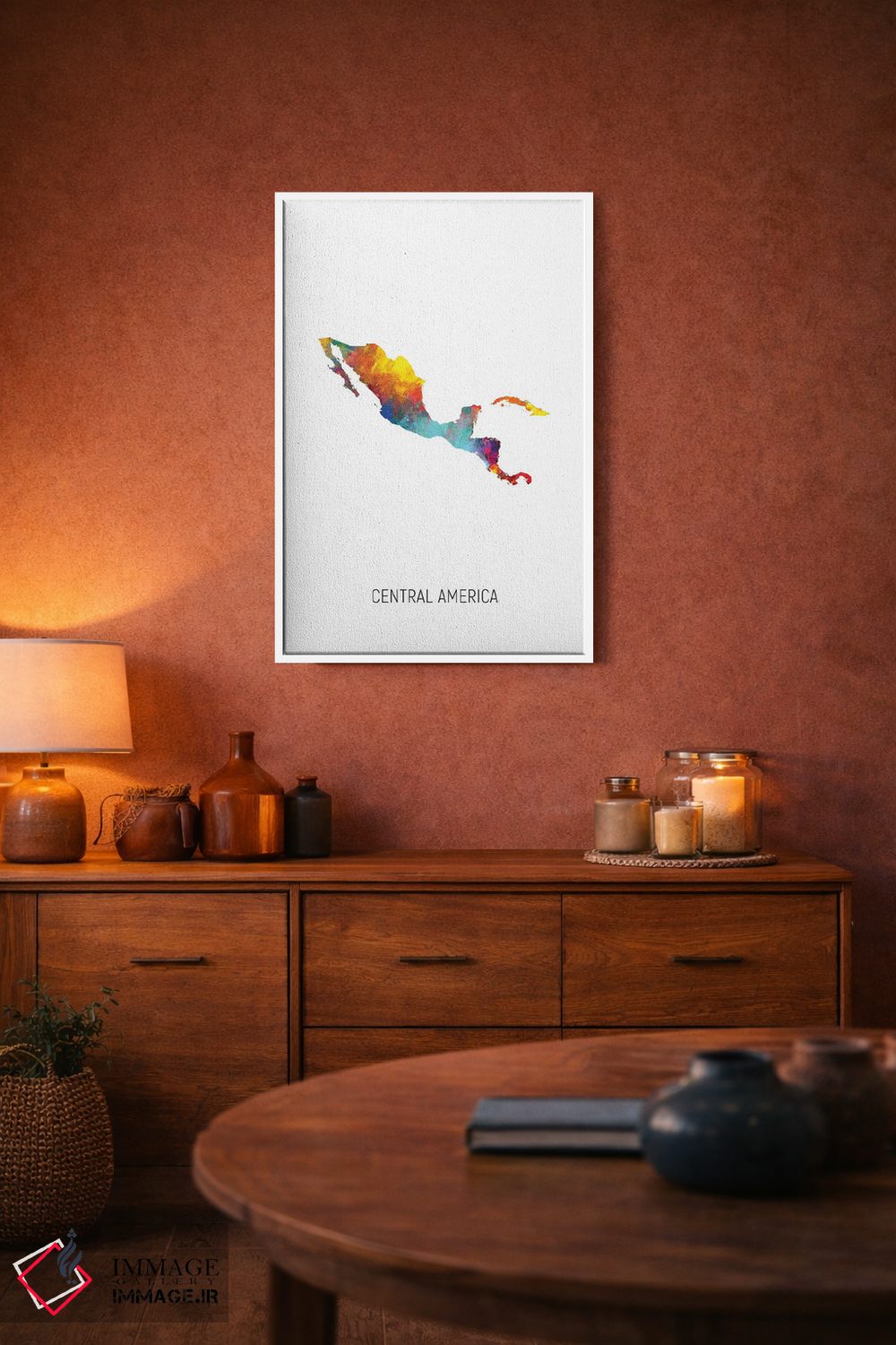 تابلو دکوراتیو نقشه آمریکای مرکزی اثر مایکل تامپست - D2W
