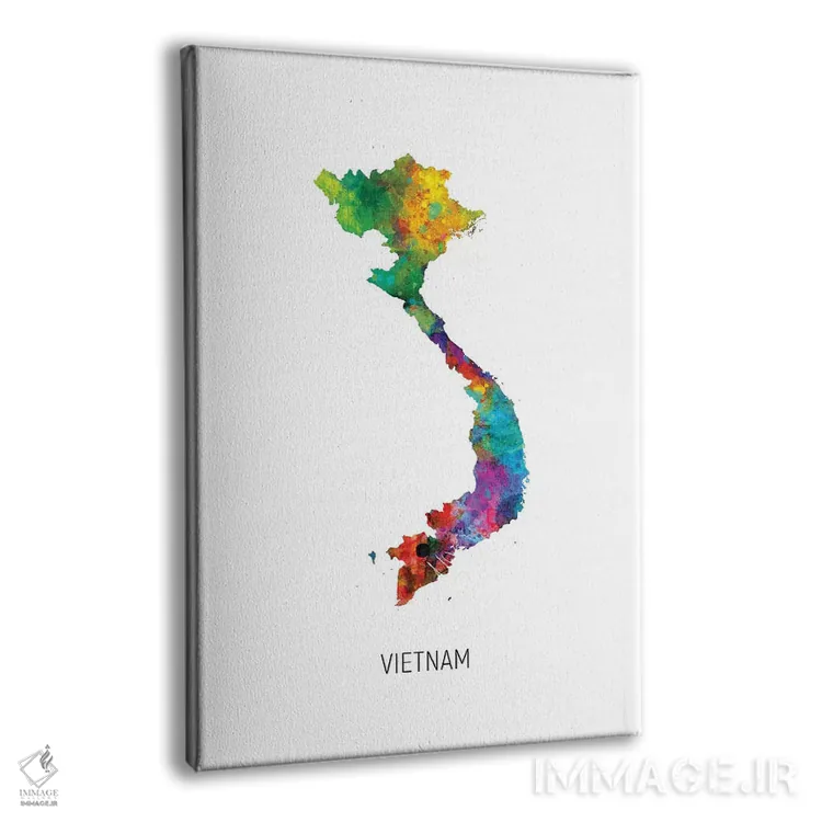 تابلو دکوراتیو نقشه ویتنام اثر مایکل تامپست - نمای پرسپکتیو محصول