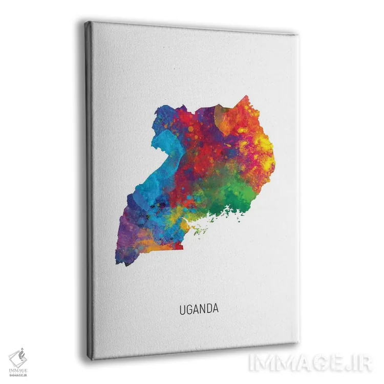 تابلو دکوراتیو نقشه اوگاندا اثر مایکل تامپست - نمای پرسپکتیو محصول
