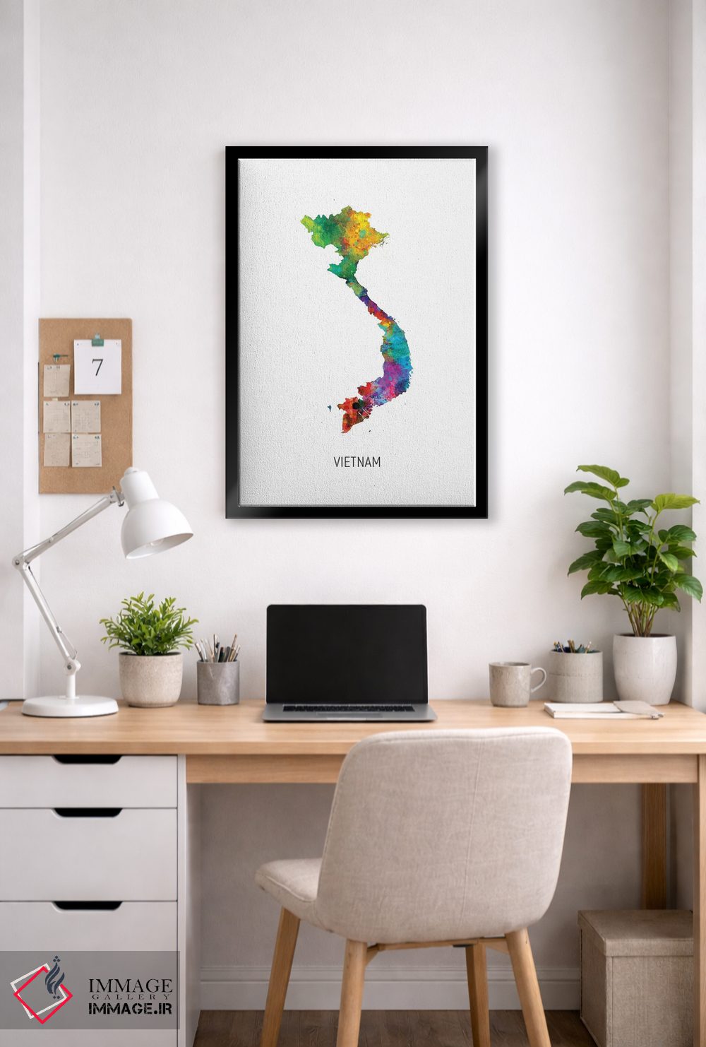 تابلو دکوراتیو نقشه ویتنام اثر مایکل تامپست - D5B