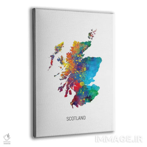 تابلو دکوراتیو نقشه اسکاتلند اثر مایکل تامپست - نمای پرسپکتیو محصول