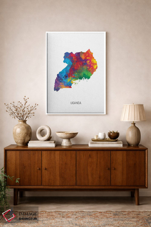 تابلو دکوراتیو نقشه اوگاندا اثر مایکل تامپست - D1W