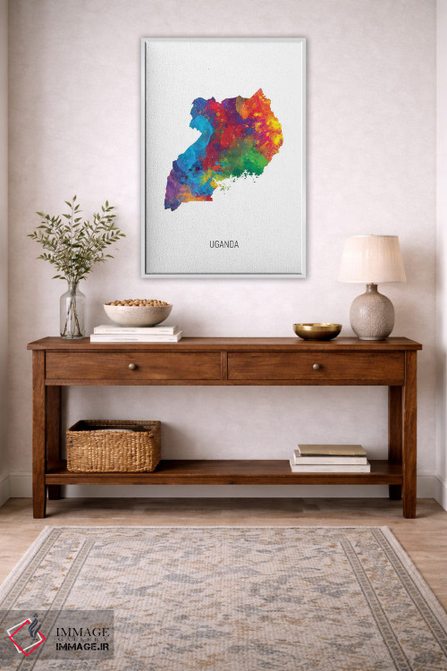تابلو دکوراتیو نقشه اوگاندا اثر مایکل تامپست - D3W