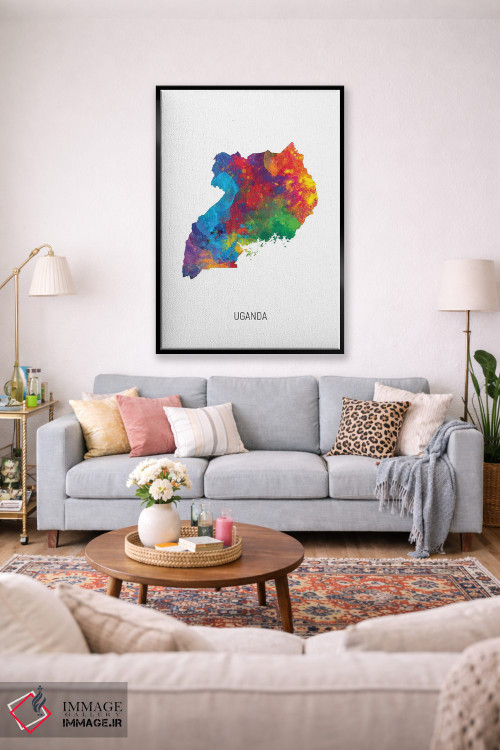 تابلو دکوراتیو نقشه اوگاندا اثر مایکل تامپست - D2B