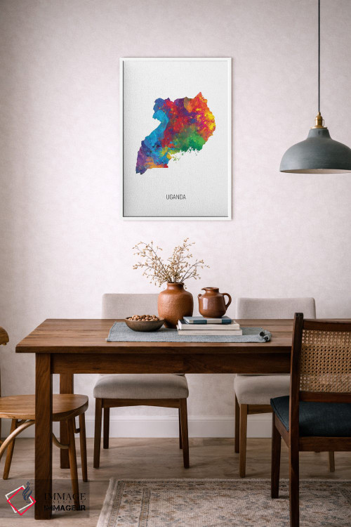 تابلو دکوراتیو نقشه اوگاندا اثر مایکل تامپست - D5W