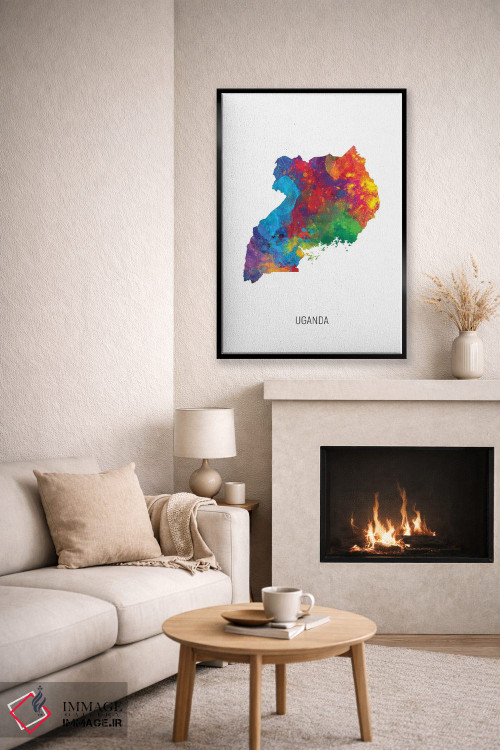 تابلو دکوراتیو نقشه اوگاندا اثر مایکل تامپست - D6B