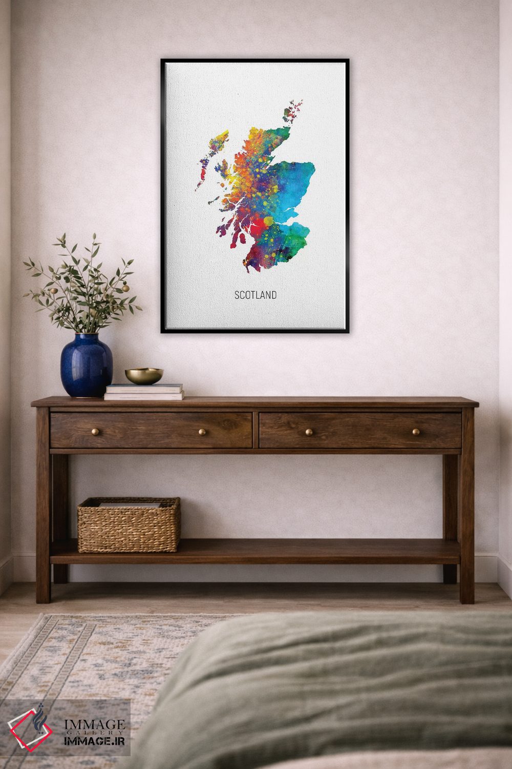 تابلو دکوراتیو نقشه اسکاتلند اثر مایکل تامپست - D4B