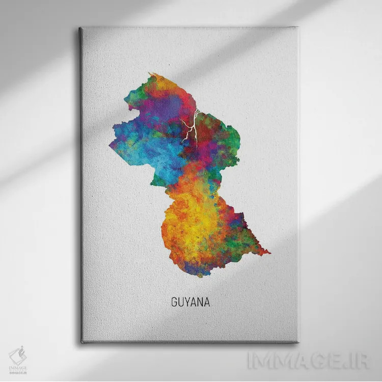 تابلو دکوراتیو نقشه گویان اثر مایکل تامپست - نمای روبهرو روی دیوار