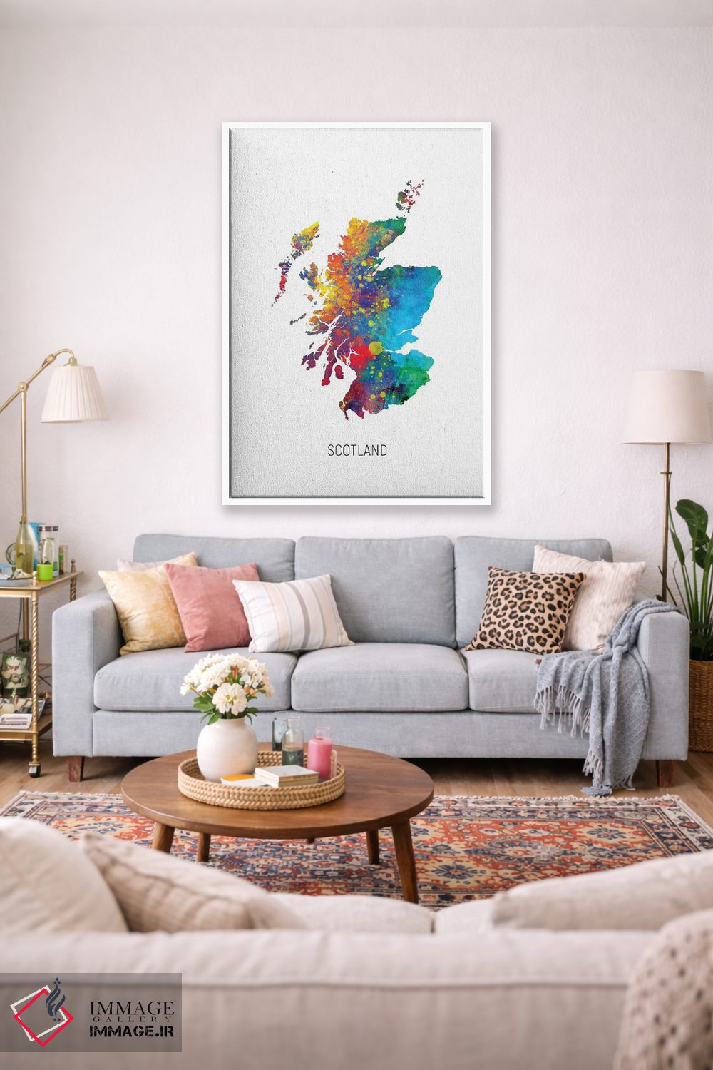 تابلو دکوراتیو نقشه اسکاتلند اثر مایکل تامپست - D1W