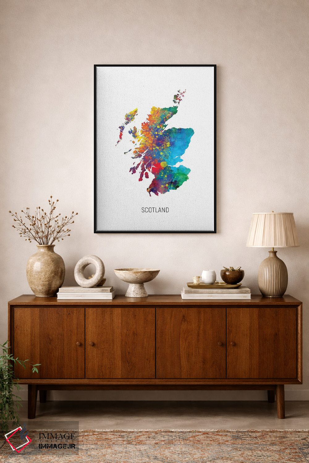 تابلو دکوراتیو نقشه اسکاتلند اثر مایکل تامپست - D2B