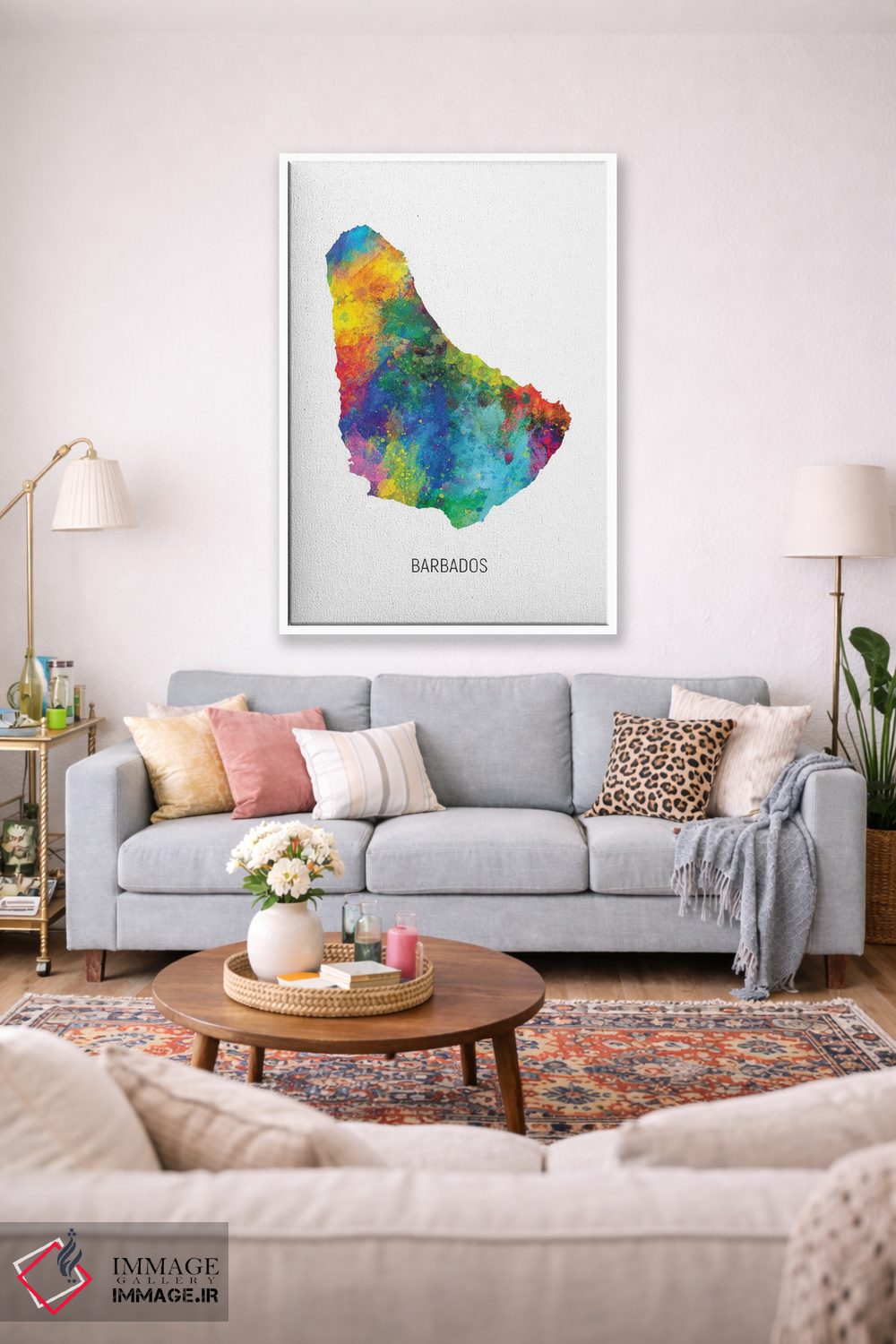 تابلو دکوراتیو نقشه باربادوس اثر مایکل تامپست - D1W