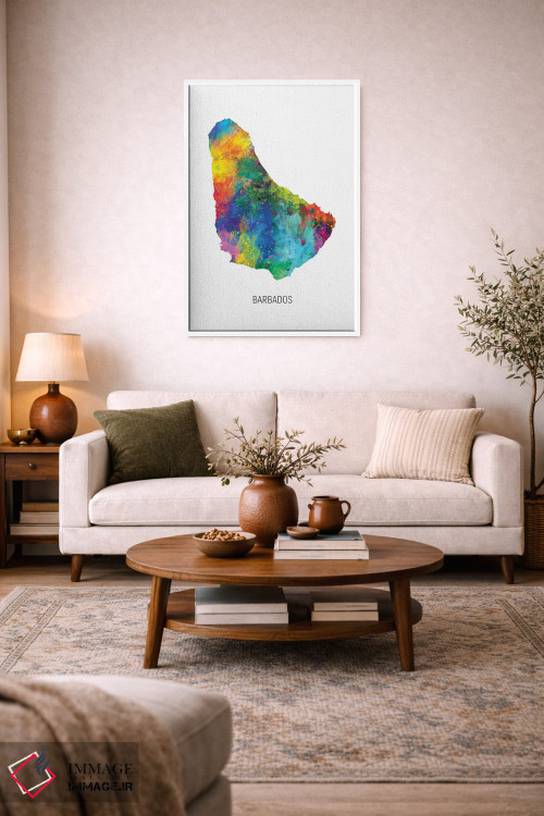 تابلو دکوراتیو نقشه باربادوس اثر مایکل تامپست - D2W