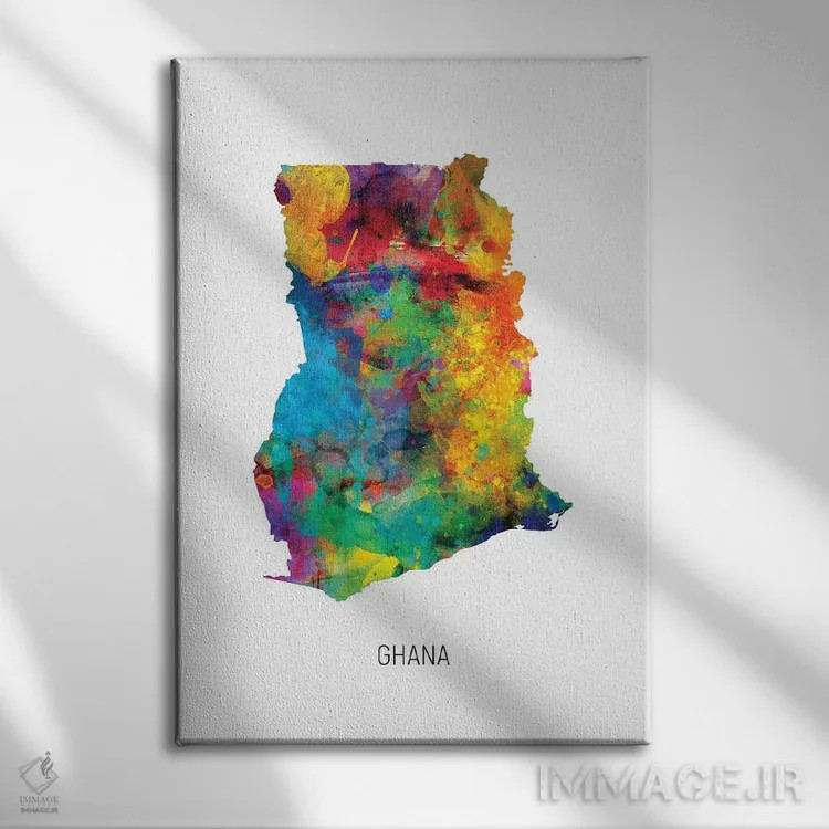تابلو دکوراتیو نقشه غنا اثر مایکل تامپست - نمای روبهرو روی دیوار