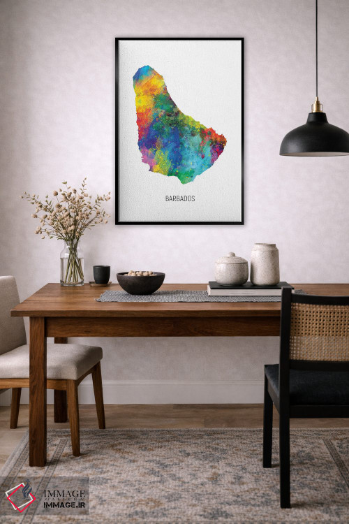 تابلو دکوراتیو نقشه باربادوس اثر مایکل تامپست - D4B