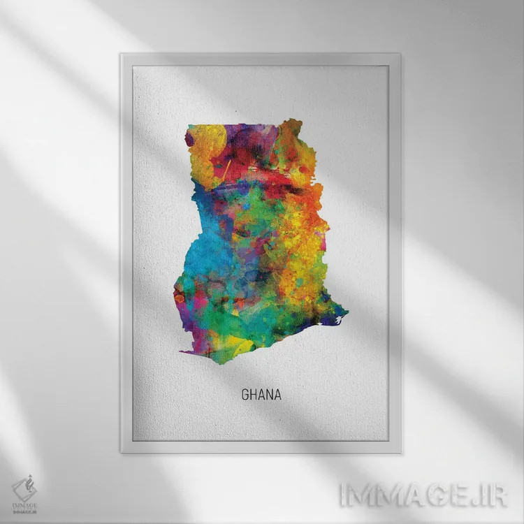 تابلو دکوراتیو نقشه غنا اثر مایکل تامپست - نمای قابدار سفید