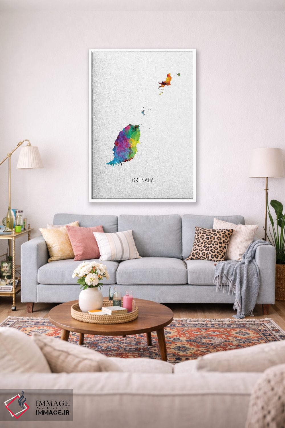 تابلو دکوراتیو نقشه گرنادا اثر مایکل تامپست - D1W