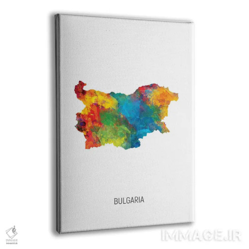 تابلو دکوراتیو نقشه بلغارستان اثر مایکل تامپست - نمای پرسپکتیو محصول