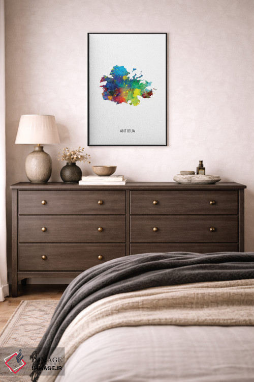 تابلو دکوراتیو نقشه آنتیگوا اثر مایکل تامپست - D5B