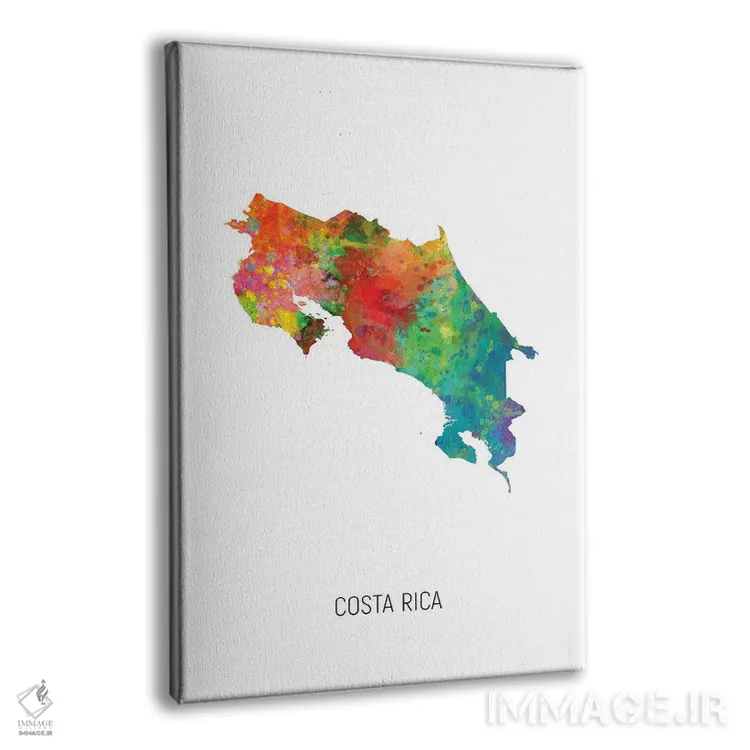 تابلو دکوراتیو نقشه کاستاریکا اثر مایکل تامپست - نمای پرسپکتیو محصول