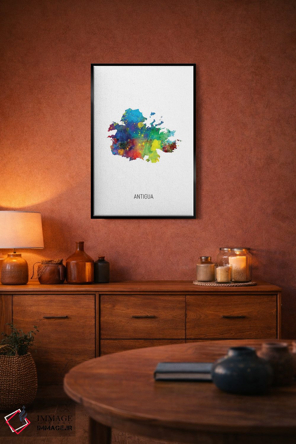 تابلو دکوراتیو نقشه آنتیگوا اثر مایکل تامپست - D6B