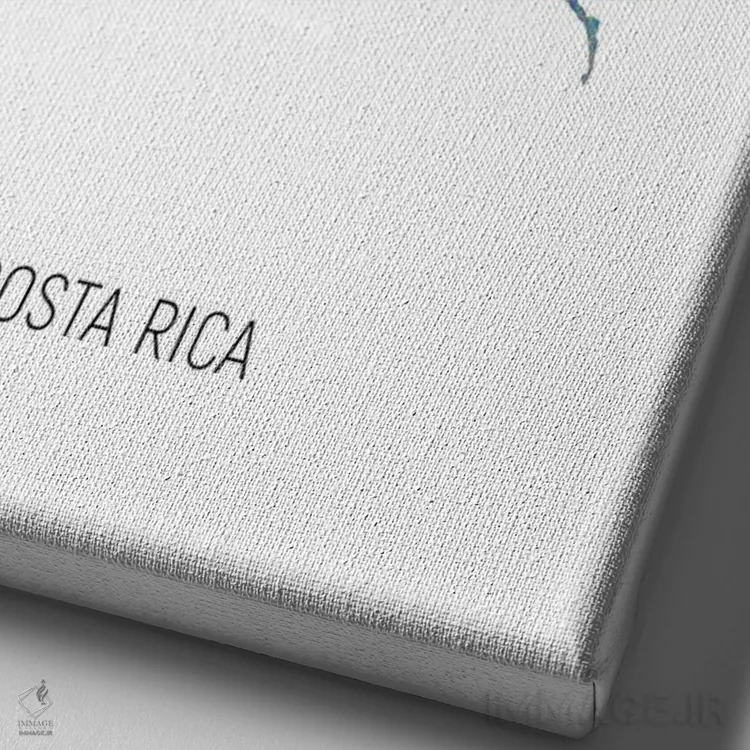 تابلو دکوراتیو نقشه کاستاریکا اثر مایکل تامپست - نمای نزدیک بافت بوم