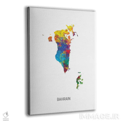 تابلو دکوراتیو نقشه بحرین اثر مایکل تامپست - نمای پرسپکتیو محصول