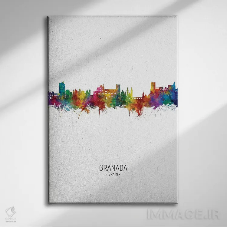تابلو دکوراتیو نمای عمودی خط افق گرانادا، اسپانیا اثر مایکل تامپست - نمای روبهرو روی دیوار