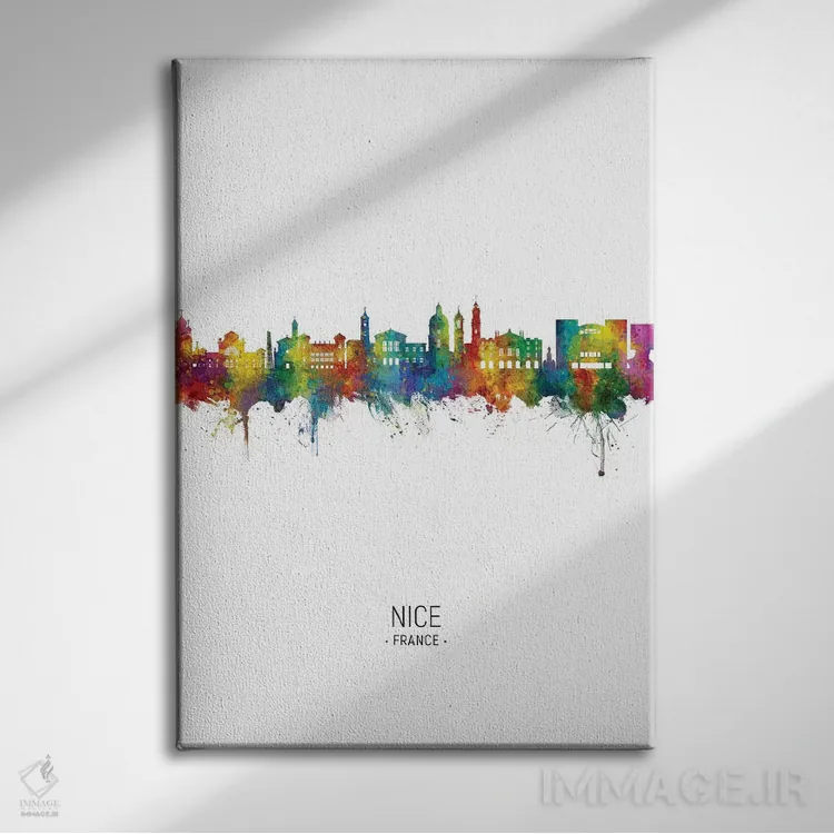 تابلو دکوراتیو نمای عمودی خط افق نیس، فرانسه اثر مایکل تامپست - نمای روبهرو روی دیوار