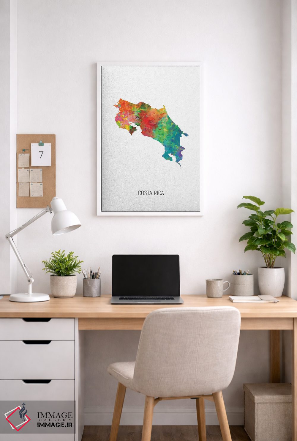 تابلو دکوراتیو نقشه کاستاریکا اثر مایکل تامپست - D3W