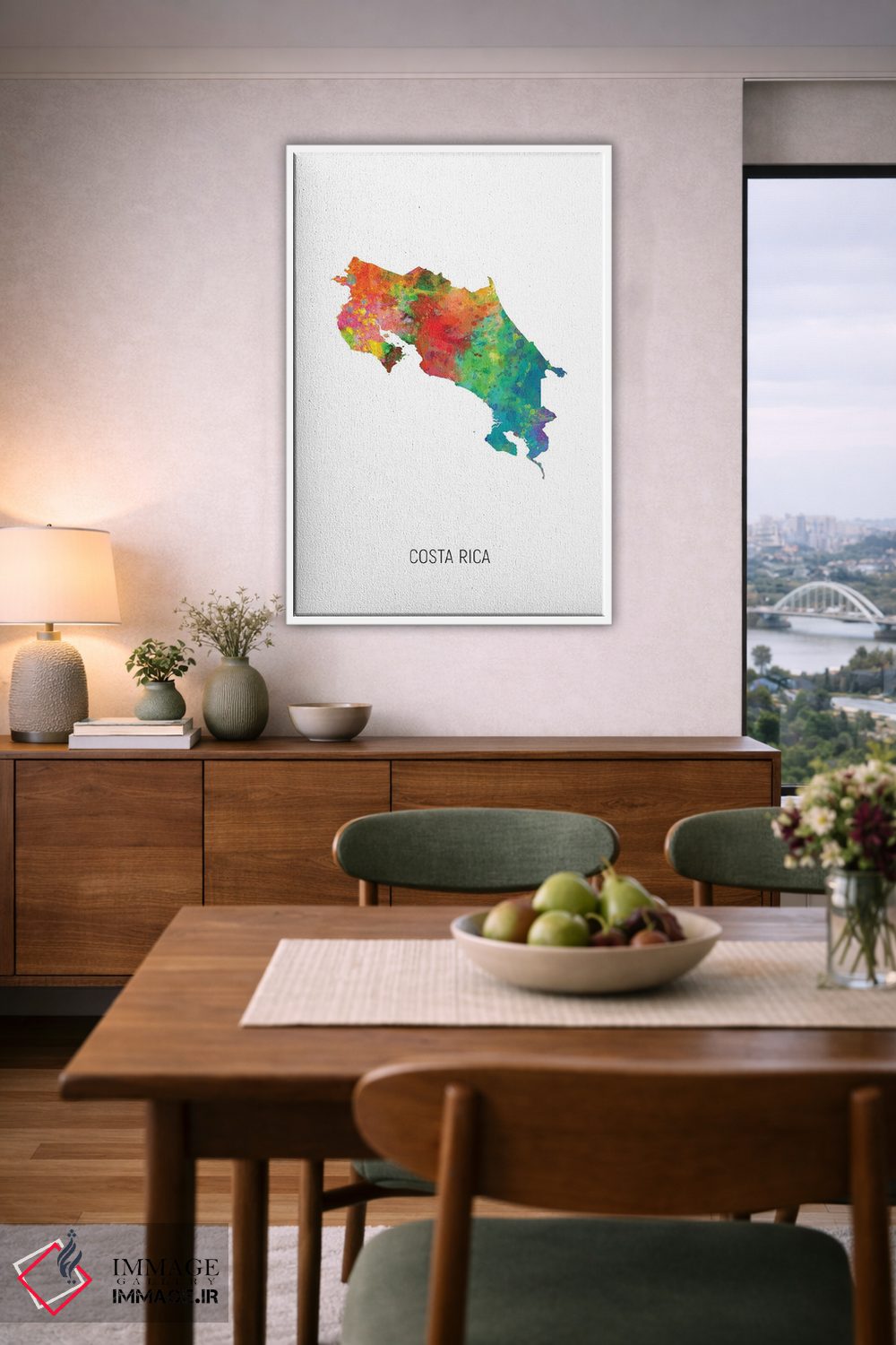 تابلو دکوراتیو نقشه کاستاریکا اثر مایکل تامپست - D6W