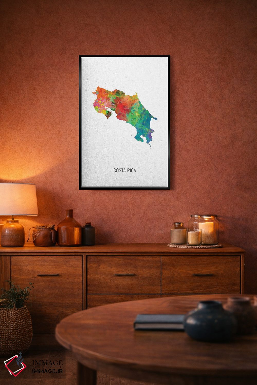 تابلو دکوراتیو نقشه کاستاریکا اثر مایکل تامپست - D5B