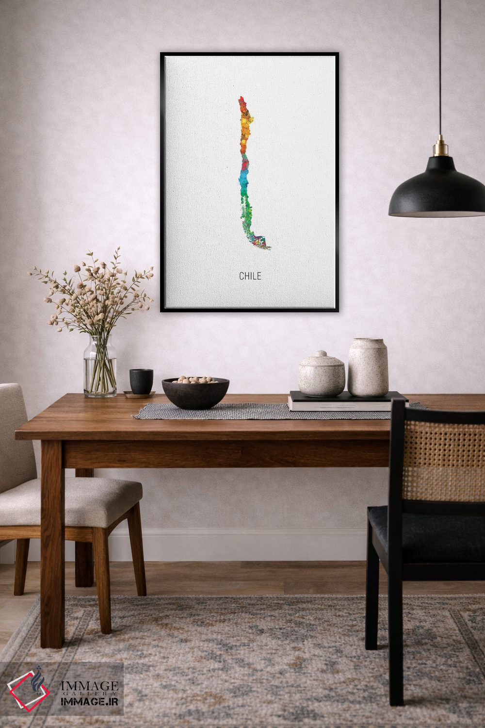 تابلو دکوراتیو نقشه شیلی اثر مایکل تامپست - D4B