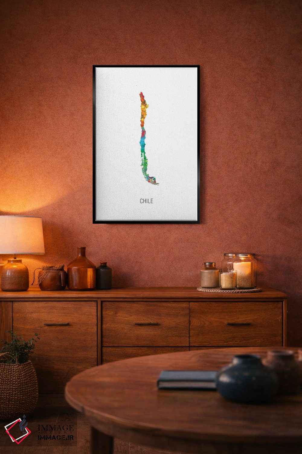 تابلو دکوراتیو نقشه شیلی اثر مایکل تامپست - D5B