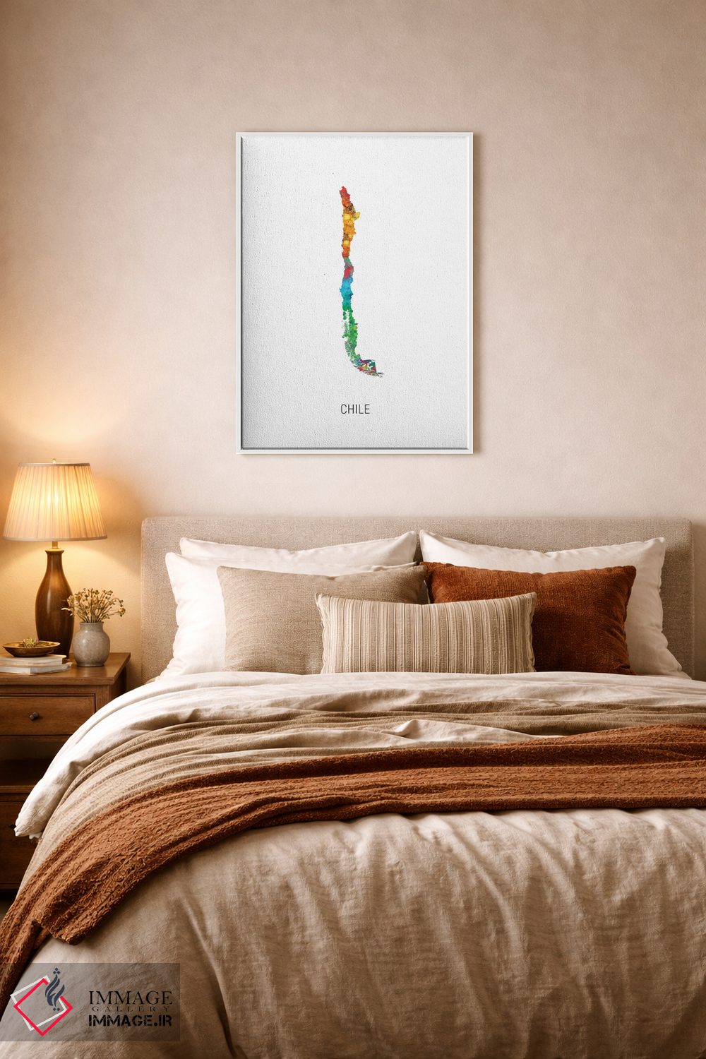 تابلو دکوراتیو نقشه شیلی اثر مایکل تامپست - D6W