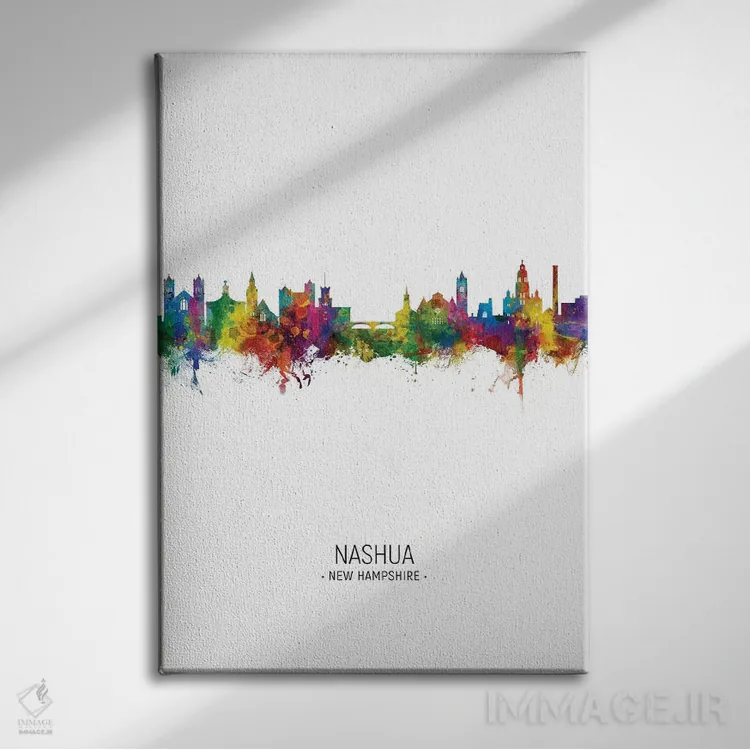 تابلو دکوراتیو نمای عمودی خط افق نشوا، نیوهمپشایر اثر مایکل تامپست - نمای روبهرو روی دیوار