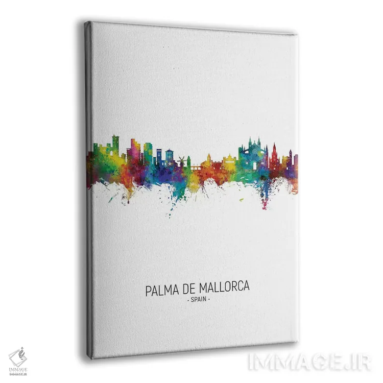 تابلو دکوراتیو نمای عمودی افق پالما ده مایورکا اسپانیا اثر مایکل تامپست - نمای پرسپکتیو محصول