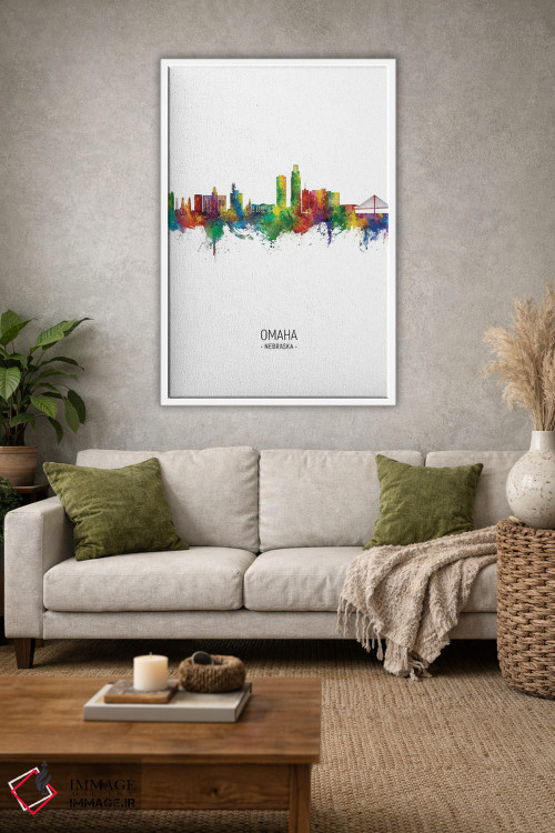 تابلو دکوراتیو نمای عمودی خط افق اوماها، نبراسکا اثر مایکل تامپست - D1W