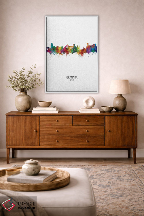 تابلو دکوراتیو نمای عمودی خط افق گرانادا، اسپانیا اثر مایکل تامپست - D1W