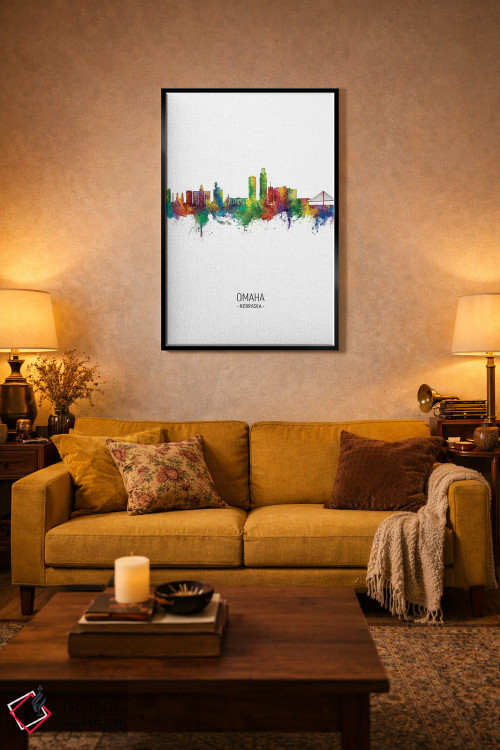 تابلو دکوراتیو نمای عمودی خط افق اوماها، نبراسکا اثر مایکل تامپست - D4B