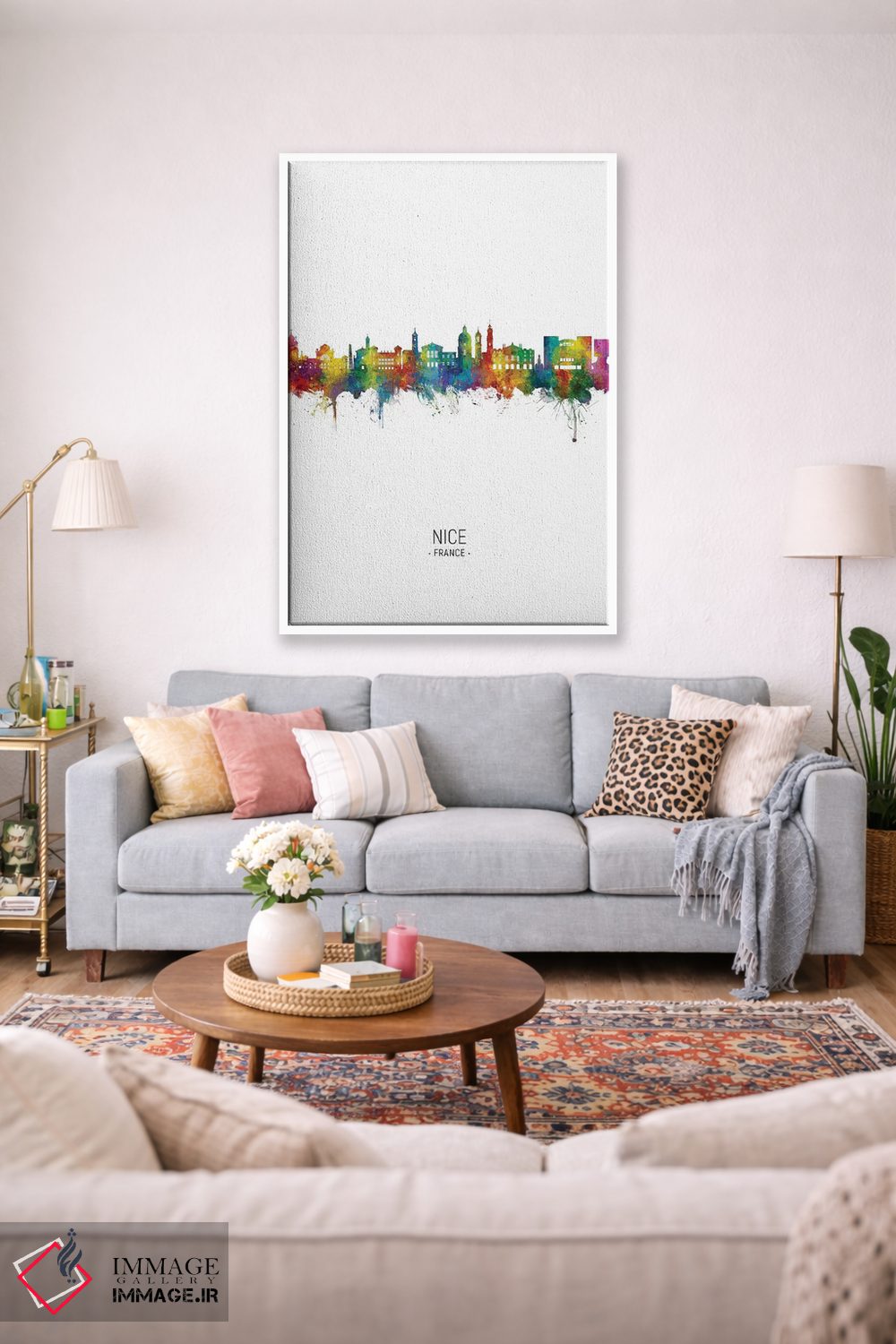 تابلو دکوراتیو نمای عمودی خط افق نیس، فرانسه اثر مایکل تامپست - D1W