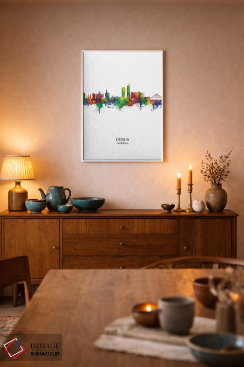 تابلو دکوراتیو نمای عمودی خط افق اوماها، نبراسکا اثر مایکل تامپست - D5W