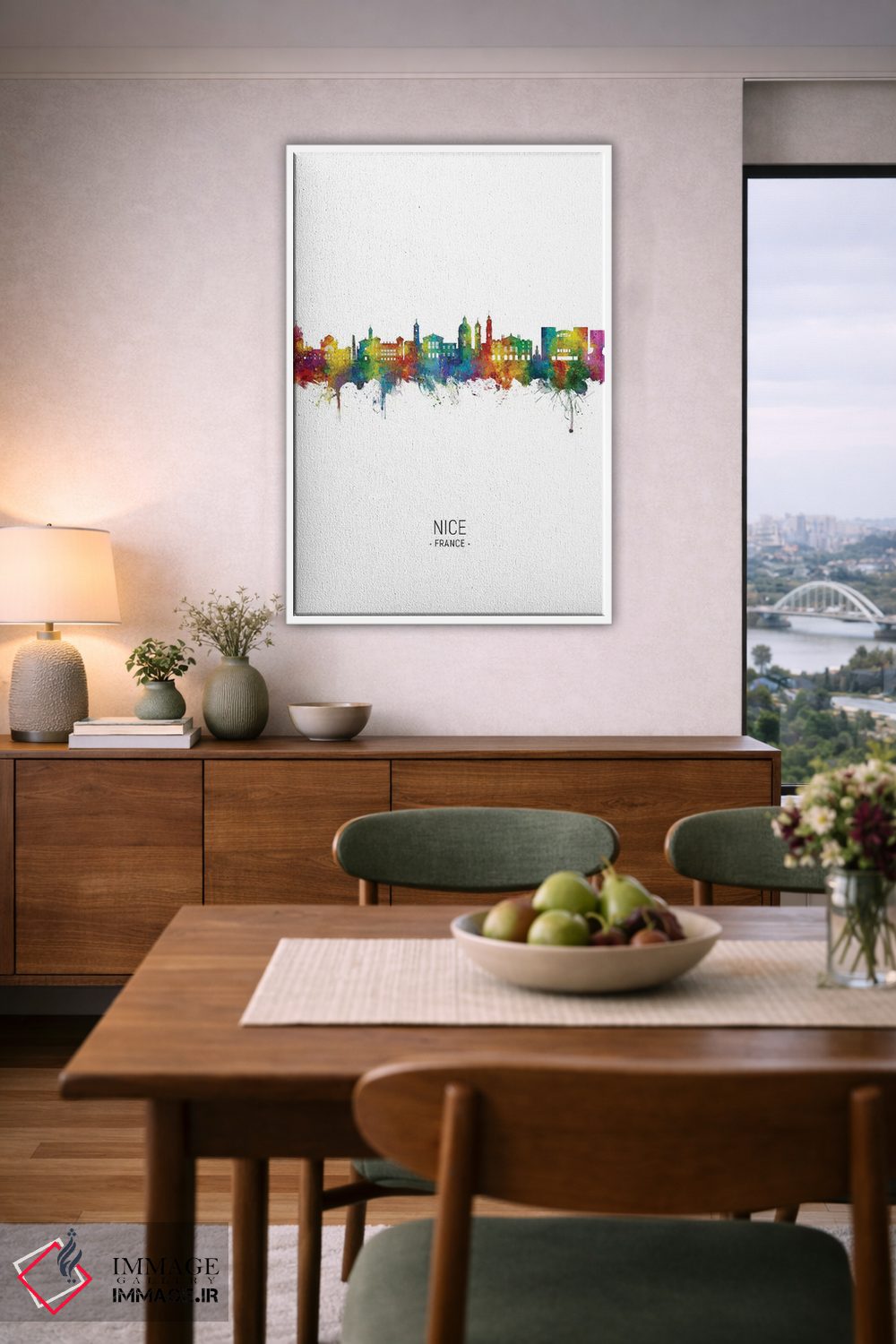 تابلو دکوراتیو نمای عمودی خط افق نیس، فرانسه اثر مایکل تامپست - D6W