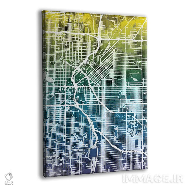 تابلو انتزاعی Colorado, USA,نقشه گرباورهای دنور، کلرادو، ایالات متحده آمری… اثر مایکل تامپست - نمای پرسپکتیو محصول